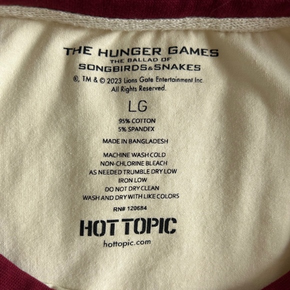 Large The Hunger Games: Ballad of Songbirds & Snakes Ringer T-Shirt Hot Topic - Picture 6 of 7